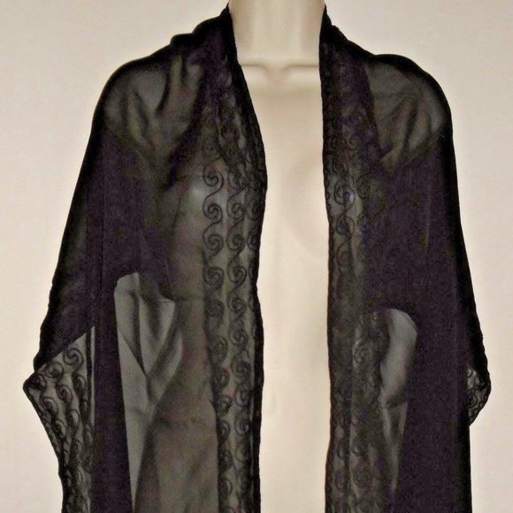 Vintage embroidered soft scarf/wrap/cover-up